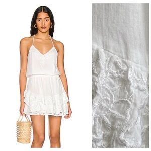 Karina Grimaldi White Lucia Embroidered Floral Eyelet Mini Dress Small